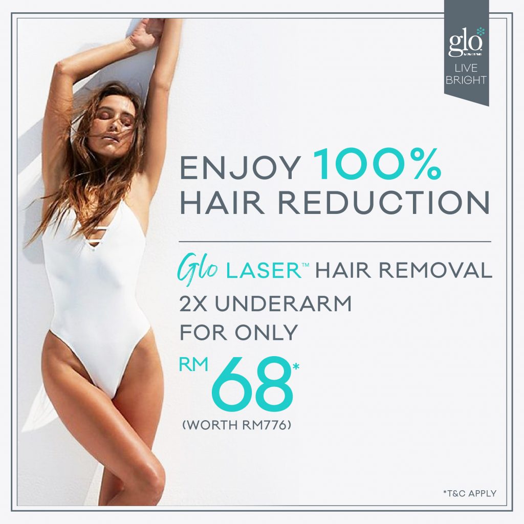 Glo LASER™ HAIR REMOVAL UNDERARM 2 SESSIONS RM68 Glo Laser
